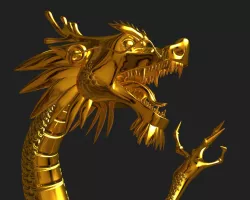 Chinese Gold Dragon Low-poly 3D model
