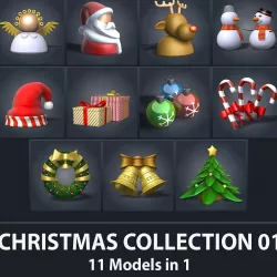 Christmas 3d Models Collection 01 - 11 models in 1 3D model
