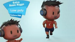 Civilian Headset Boy Boy Low-poly 3D model