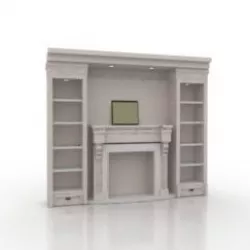 classic fireplace with decorative place  3D model