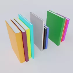 Colorful Books Low-poly 3D model
