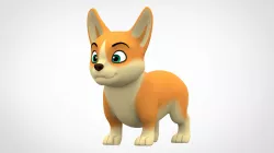 Corgi Puppy  Low-poly 3D model