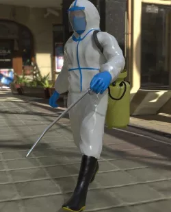 corona virous cleaner human rigged 3D model