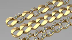 cuban chain with diamond STL 3D model
