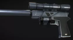 Falcon 2 gun with scope Low-poly 3D model