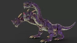 Fantasy hydra creature mythological character Low-poly 3D model