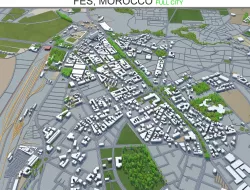 Fes Fez City in Morocco Low-poly 3D model