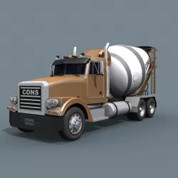 Fine Cement Truck - 3d animated mixer model 3D model