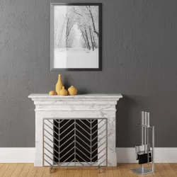 Fireplace with Chevron Screen 3D model
