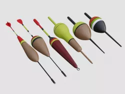 Fishing Floats Subdive Ready for Rendering Low-poly 3D model