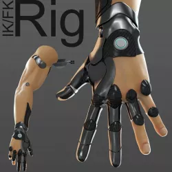 FPS hand anatomy mechanical 04 3D model