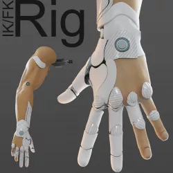 FPS hand anatomy mechanical 05 3D model