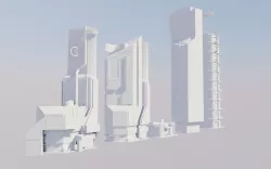 futuristic buildings  3D model