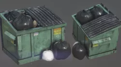 Garbage Dumpster Low-poly 3D model
