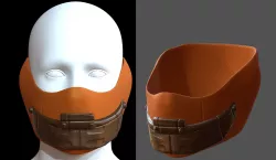 Gas mask helmet 3d model scifi Low-poly  Low-poly 3D model