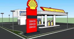 Gas station 3D model