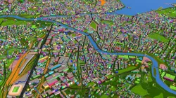 Geneva City of Switzerland September 2020 data Low-poly 3D model