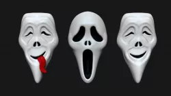Ghostface Scream Mask - and Extra Scary Movie Low-poly 3D model
