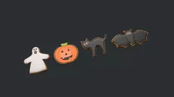 Halloween Cookies - Cat - Bat - Ghost - Pumpkin Low-poly 3D model