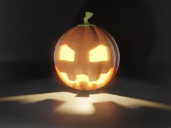 Halloween Jack-o-lantern pumpkin - high-polygon detail 3D model