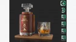 Hankey Bannister 25 YO Scotch Premium Whisky Carafe with Drink 3D model
