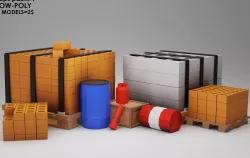 Industry Low-poly props pack model Low-poly 3D model