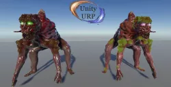 Infected man monster Low-poly 3D model