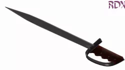 Iron dagger with leather handle Low-poly 3D model