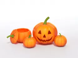 Jack o lantern or halloween pumpkin 3D Models minimal style 3D model