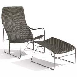 JANUS et Cie WHISKEY  Garden armchair and footstool 3D model