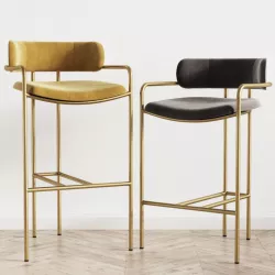 Lenox Velvet Bar and Counter Stools West Elm 3D model