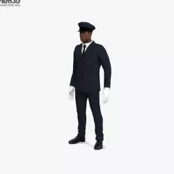 Limousine Driver Afro-American 3D model