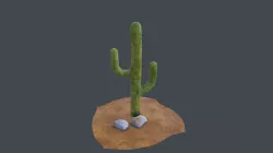 low poly cactus Low-poly 3D model