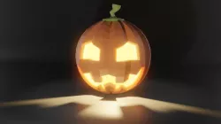 Low-polygon style Halloween Jack-O-Lantern pumpkin Low-poly 3D model