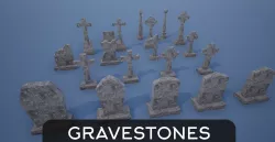 Lowpoly Gravestone-Tomb Pack Low-poly 3D model