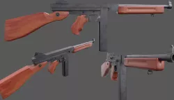 M1 Thompson - American WW2 Weapon Low-poly 3D model