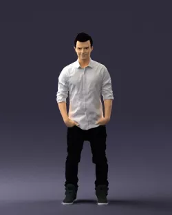Man in a white shirt 0345 3D model