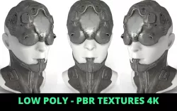 Mask Mecha Cyberpunk Low-poly 3D model