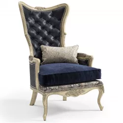 Massoud Celeste Leather Wing Chair 3D model