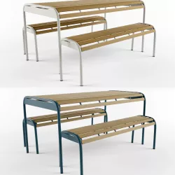 Mead Garden Outdoor Bench set 3D model