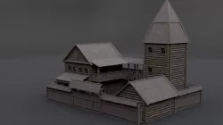 Medieval Mansion Low-poly 3D model