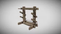 Medieval Weapons Rack Low-poly 3D model