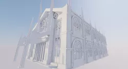 medival cathedral or throne room Low-poly 3D model