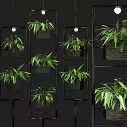 Metal hanging lamp Indoor square Plant pot partition divider 3D model