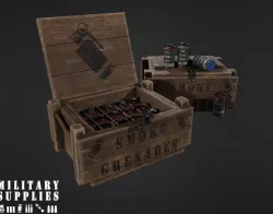 Military Supplies Pack - Smoke Grenade Boxes Low-poly 3D model