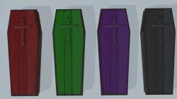 model of a coffin for Halloween Low-poly 3D model