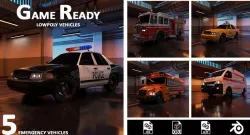 Modern 3d lowpoly service  vehicle  Low-poly 3D model