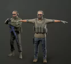 Modular PMC Character Low-poly 3D model