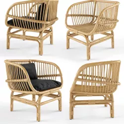 Nordal Lounge Chair Natural Rattan 3D model