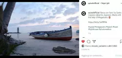 Old Fishing Rowing Boat 3D model